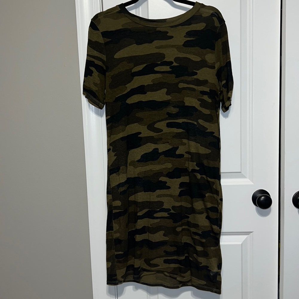 Lucky Brand  Camo Tshirt Dress Size Small